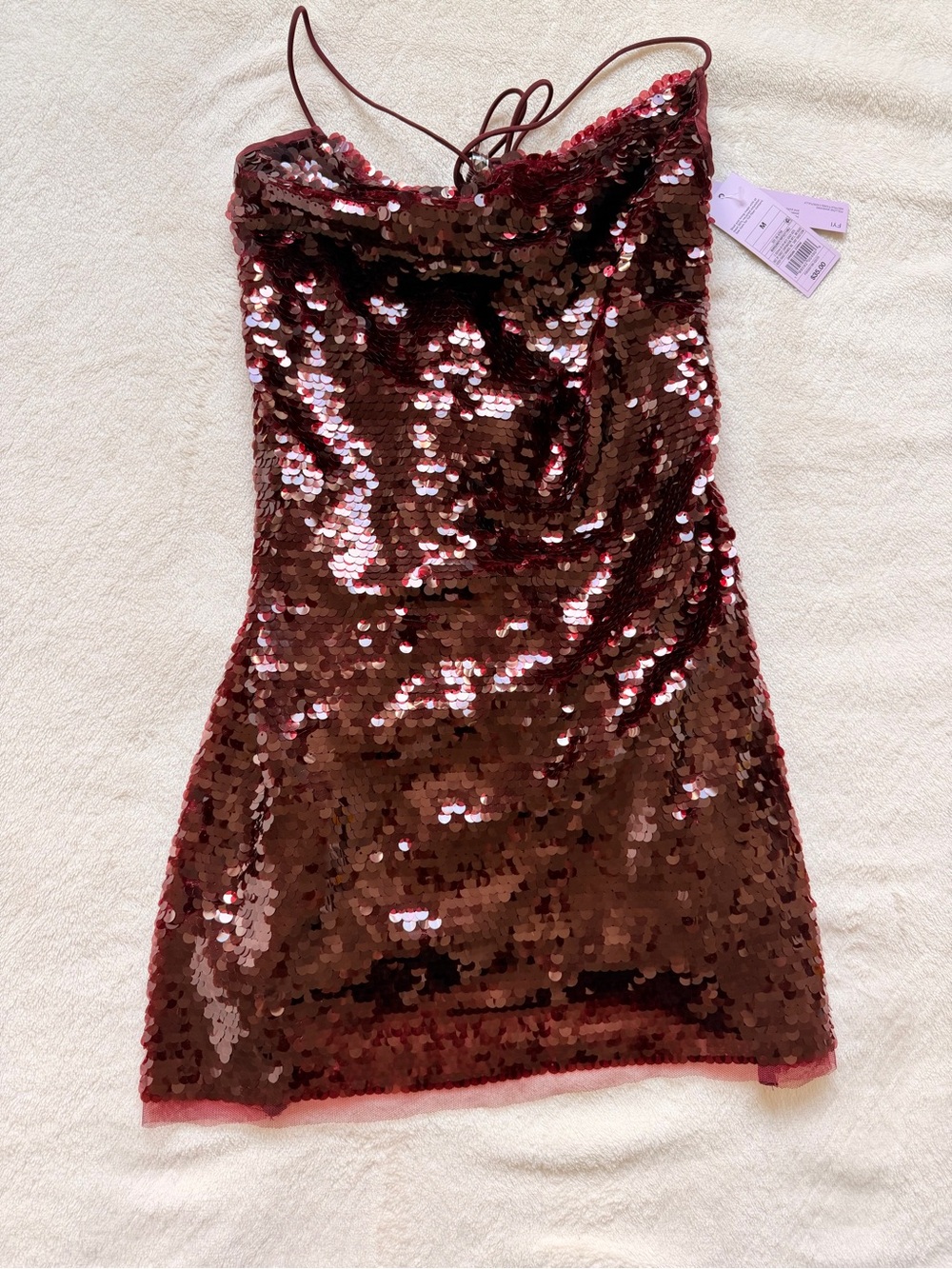 Women’s Burgundy Sequin Slip Dress